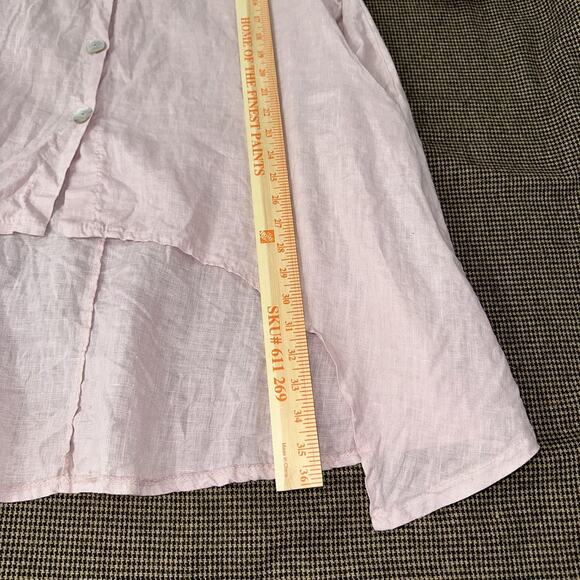 Saga Made In Italy Linen Button Front Tunic Women’s One Size Pink Lagenlook - Picture 9 of 9